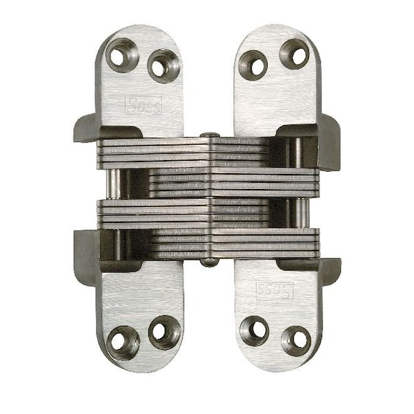 Universal Industrial Soss 1-1/8" x 4-39/64" Heavy Duty Fire Rated Invisible Hinge for 1-3/4" Doors Satin Stainless Steel 418SSUS32D - main